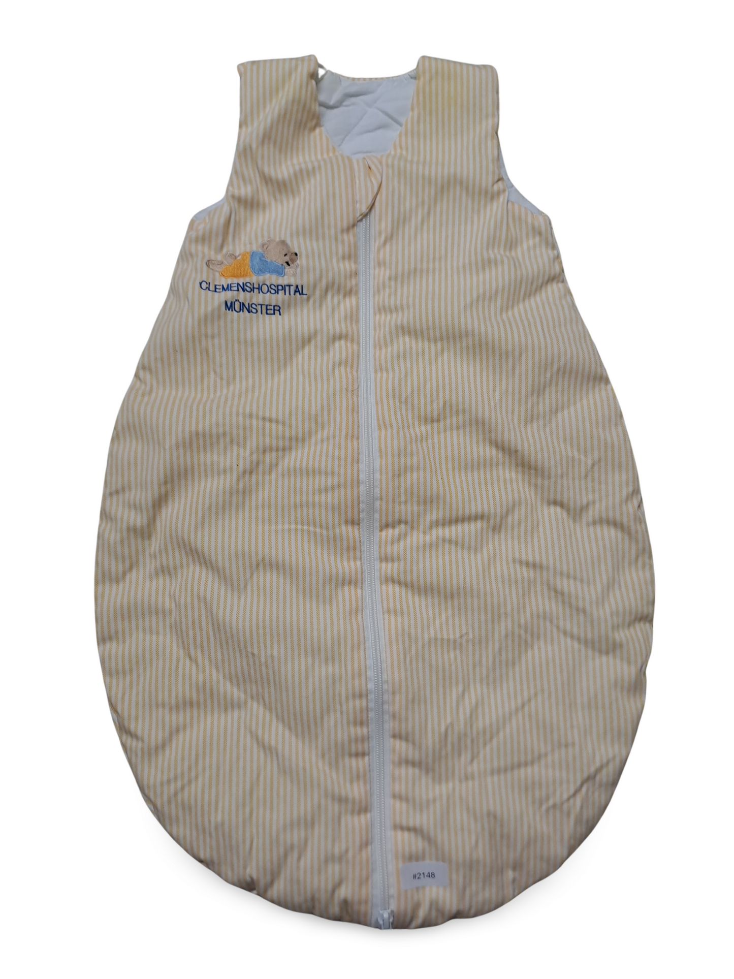 Ärmelloser Babyschlafsack gelb gestreift - Gr. 74