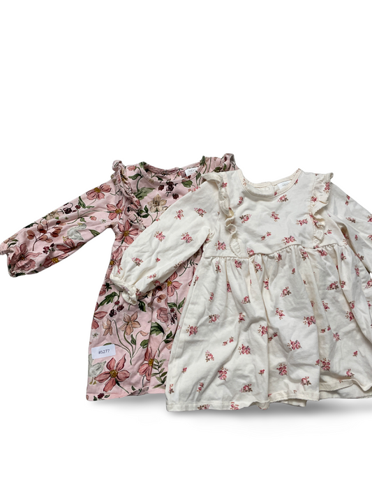 2er Bundle Babykleider mit Blumenmuster - Gr. 68
