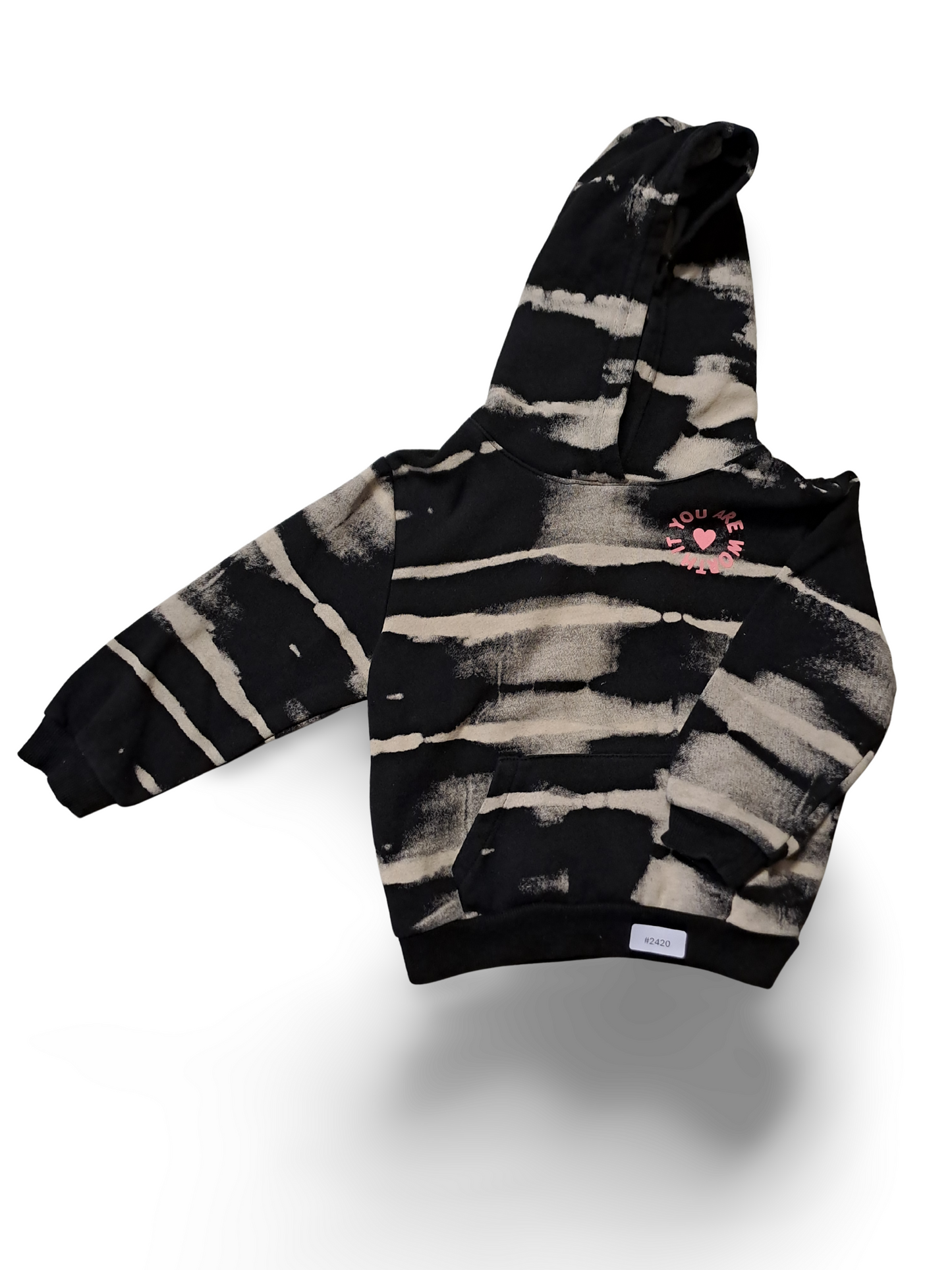 Schwarzer Batik Hoodie - Gr. 98