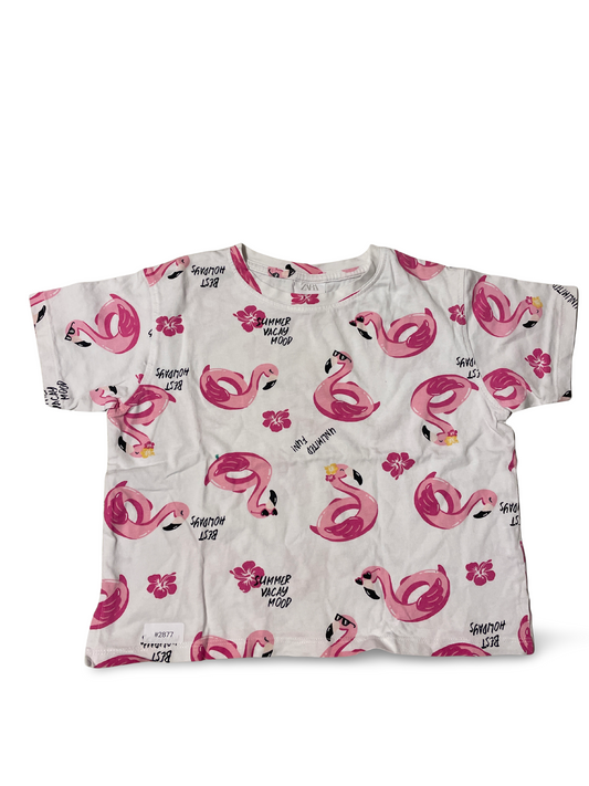 T-Shirt mit Flamingo-Print - Gr. 116