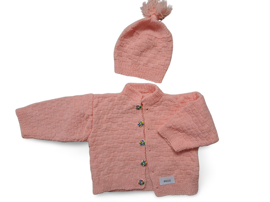 Gestricktes Jäckchen mit Mütze - Gr.68