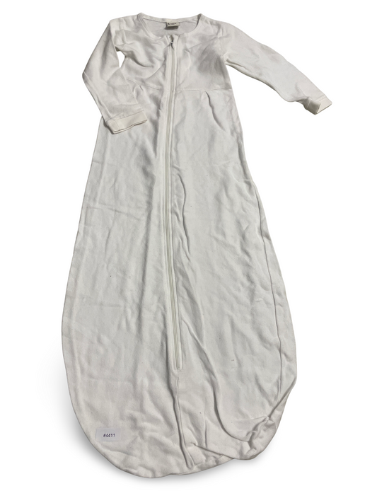 Weisser Schlafsack mit langen Ärmeln und Reissverschluss - Gr. 86