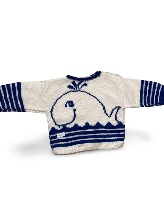 Gestrickter Babypullover mit Walmotiv - Gr. 104
