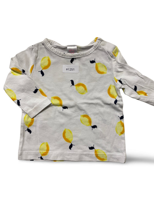 Langarmshirt mit Zitronen-Muster - Gr. 62