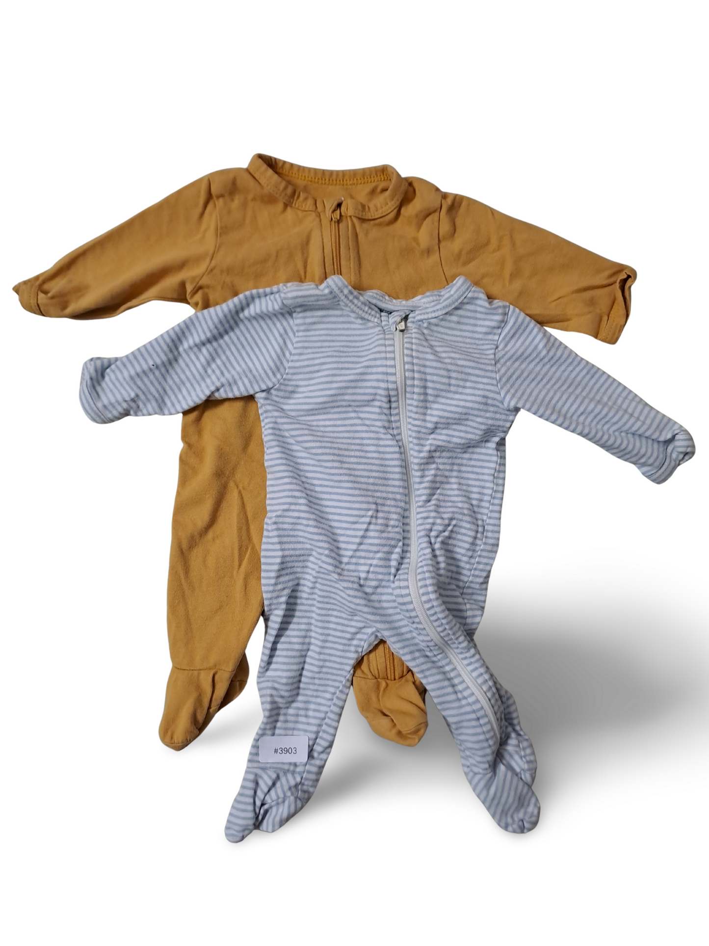 2er Bundle Strampler gestreift und senfgelb - Gr. 56