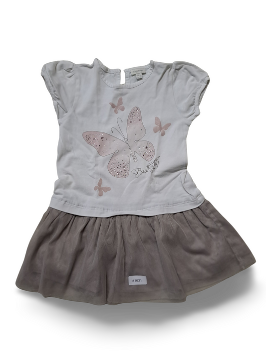 Kleid mit Tüllrock und Schmetterlingsprint - Gr. 92