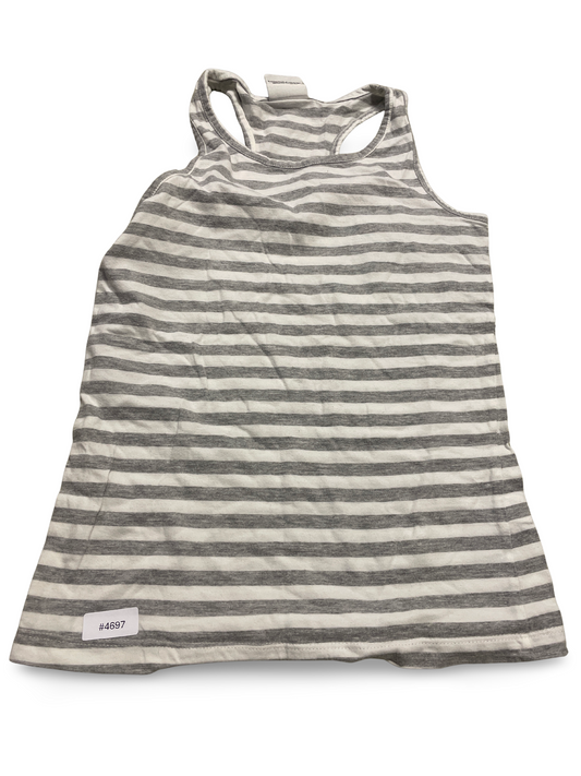 Grau-weisses gestreiftes Tanktop - Gr. 134