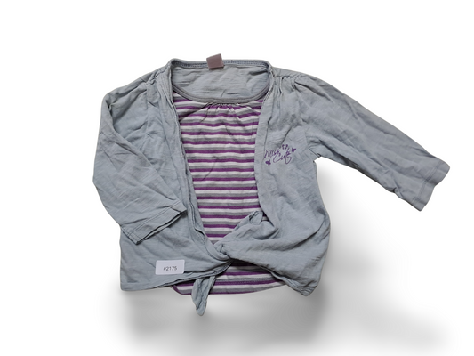 Gestreifter Body mit Jacke - Gr. 74