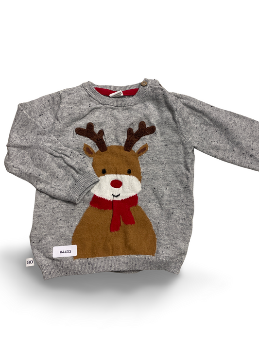 Strickpullover mit Rentier - Gr. 80