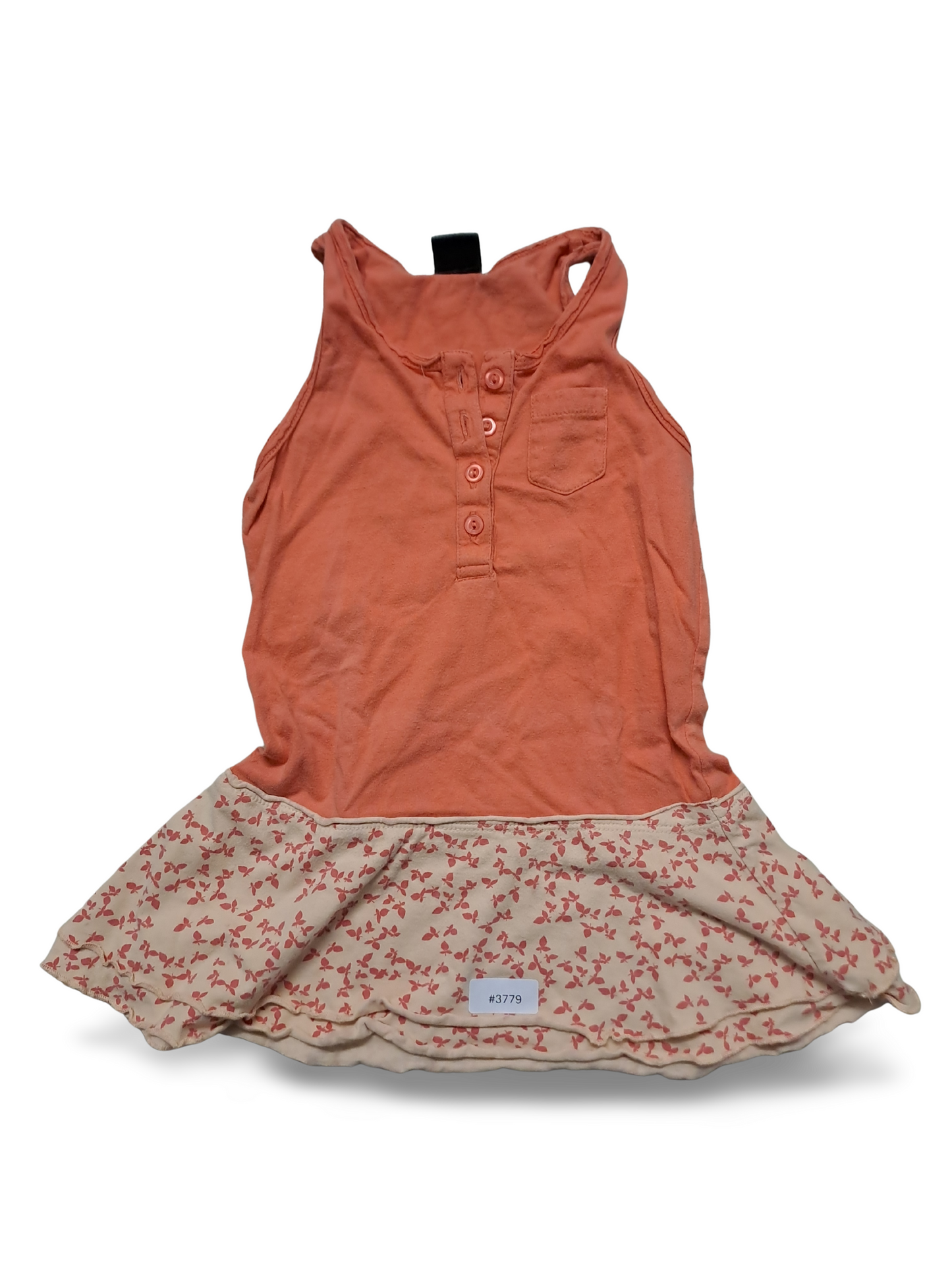 Sommerkleid mit Knopfleiste und Volantrock - Gr. 92