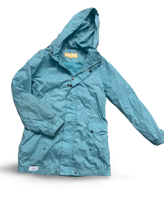 Türkise Regenjacke mit Kapuze - Gr. 140