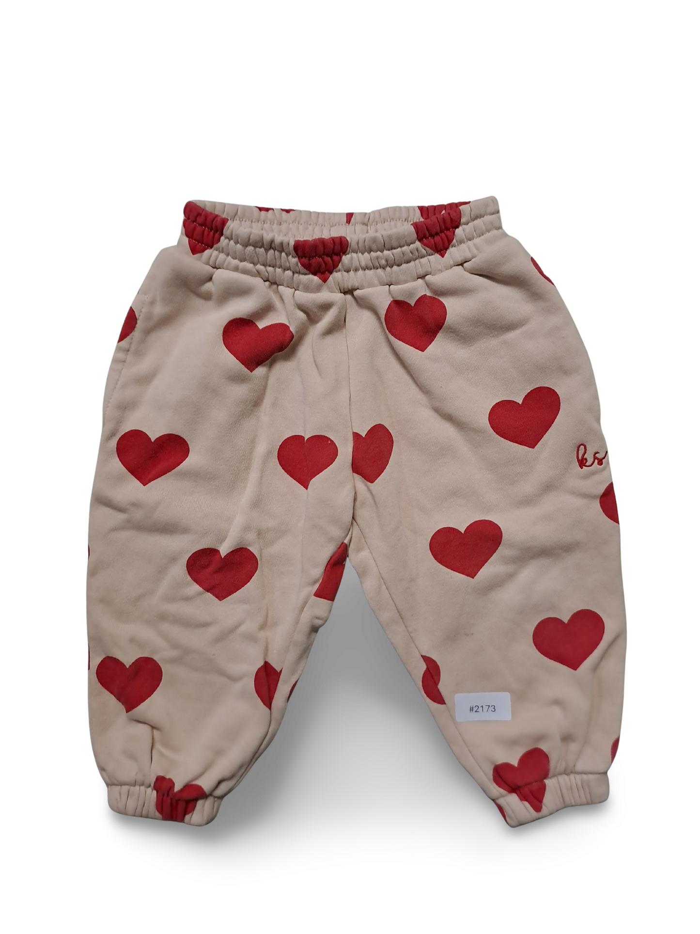 Jogginghose mit roten Herzen - Gr. 74