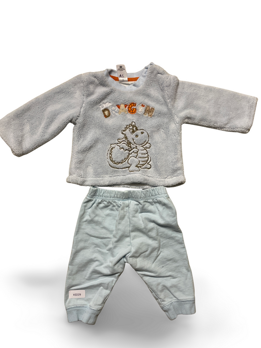Zweiteiliges Babyset Plueschpullover und Jogginghose - Gr. 62