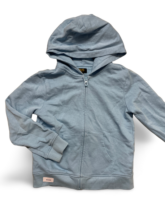 Hellblaue Kapuzen-Sweatjacke mit Reissverschluss - Gr. 122