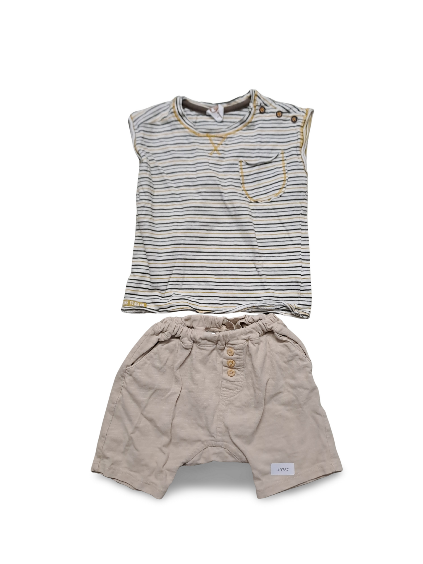 Set Streifenshirt und Shorts - Gr. 86