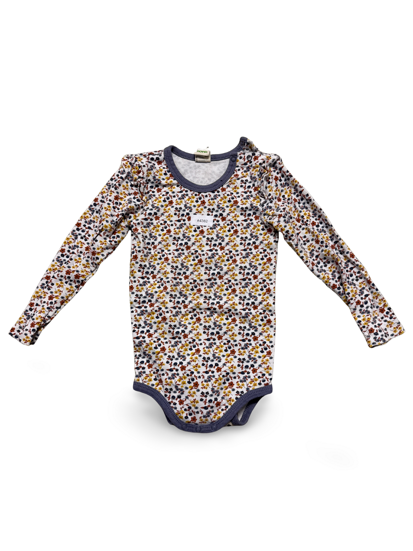 Langarmbody mit Blumenprint - Gr. 98