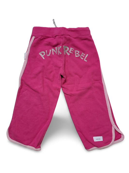 Pinke Jogginghose mit Glitzerprint PUNK REBEL - Gr. 98