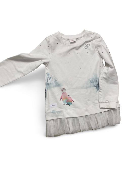 Sweatshirtkleid mit Tüllsaum und Pinguinmotiv - Gr. 104