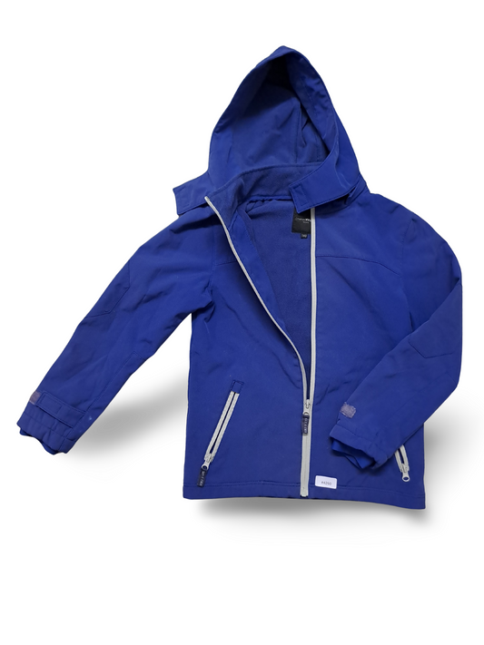 Blaue Softshelljacke mit Kapuze - Gr. 140