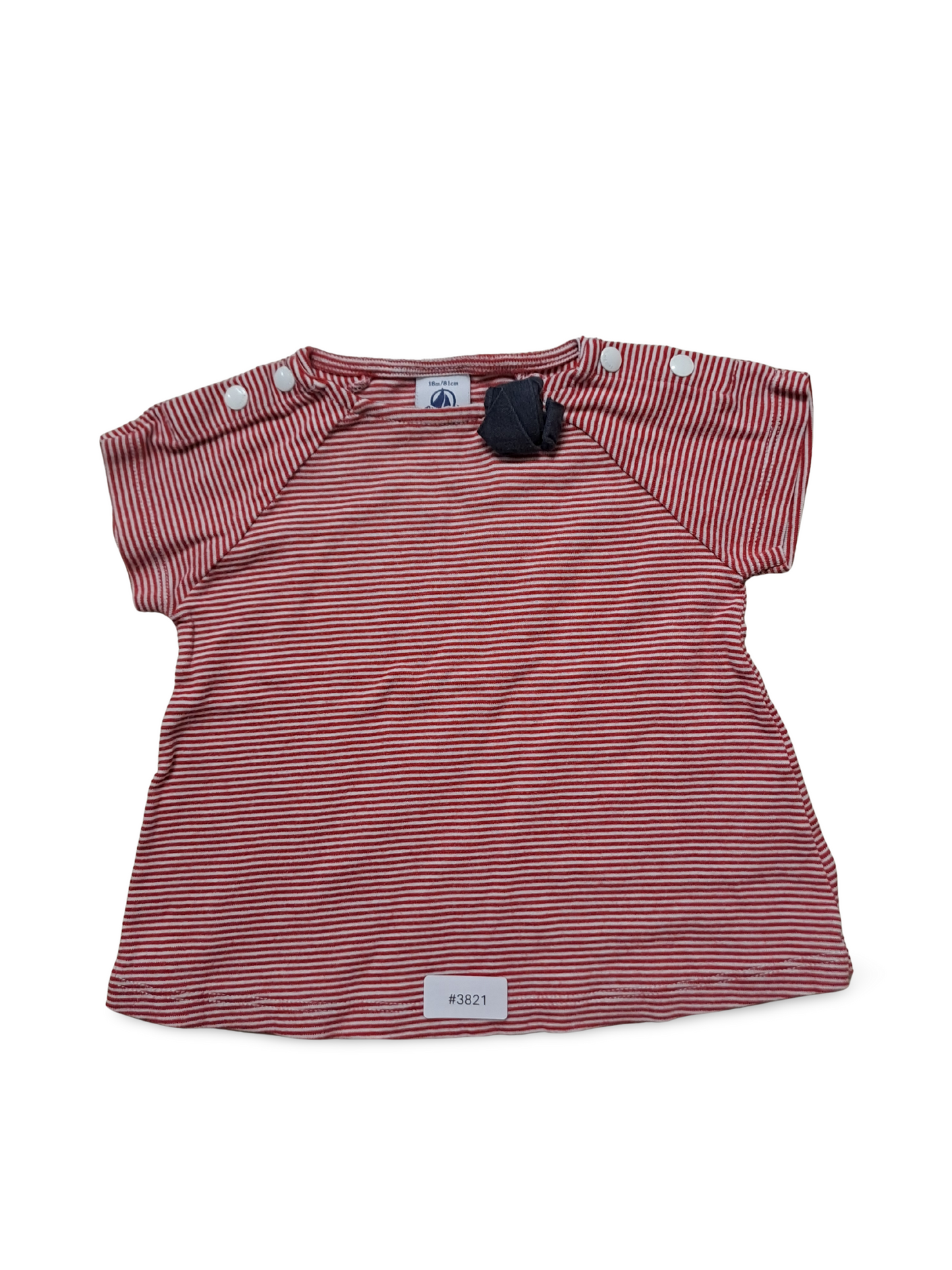 Gestreiftes Kurzarmshirt mit Schulterknöpfen - Gr. 80