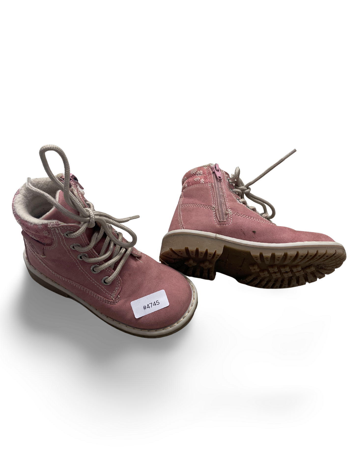 Rosa gefütterte Schnürstiefeletten - Gr. 27