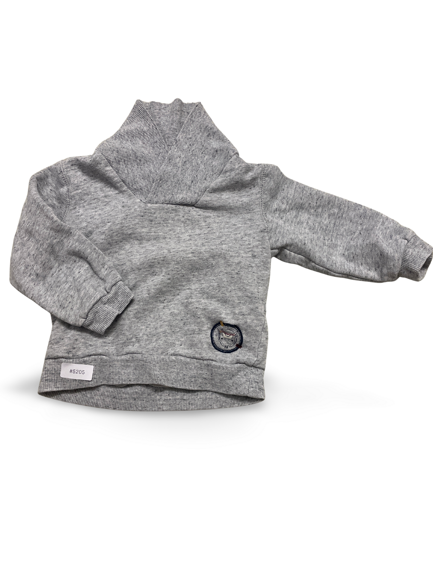 Baby Hoodie grau mit Kapuze - Gr. 86