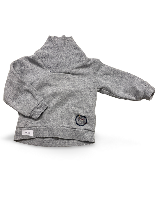 Baby Hoodie grau mit Kapuze - Gr. 86