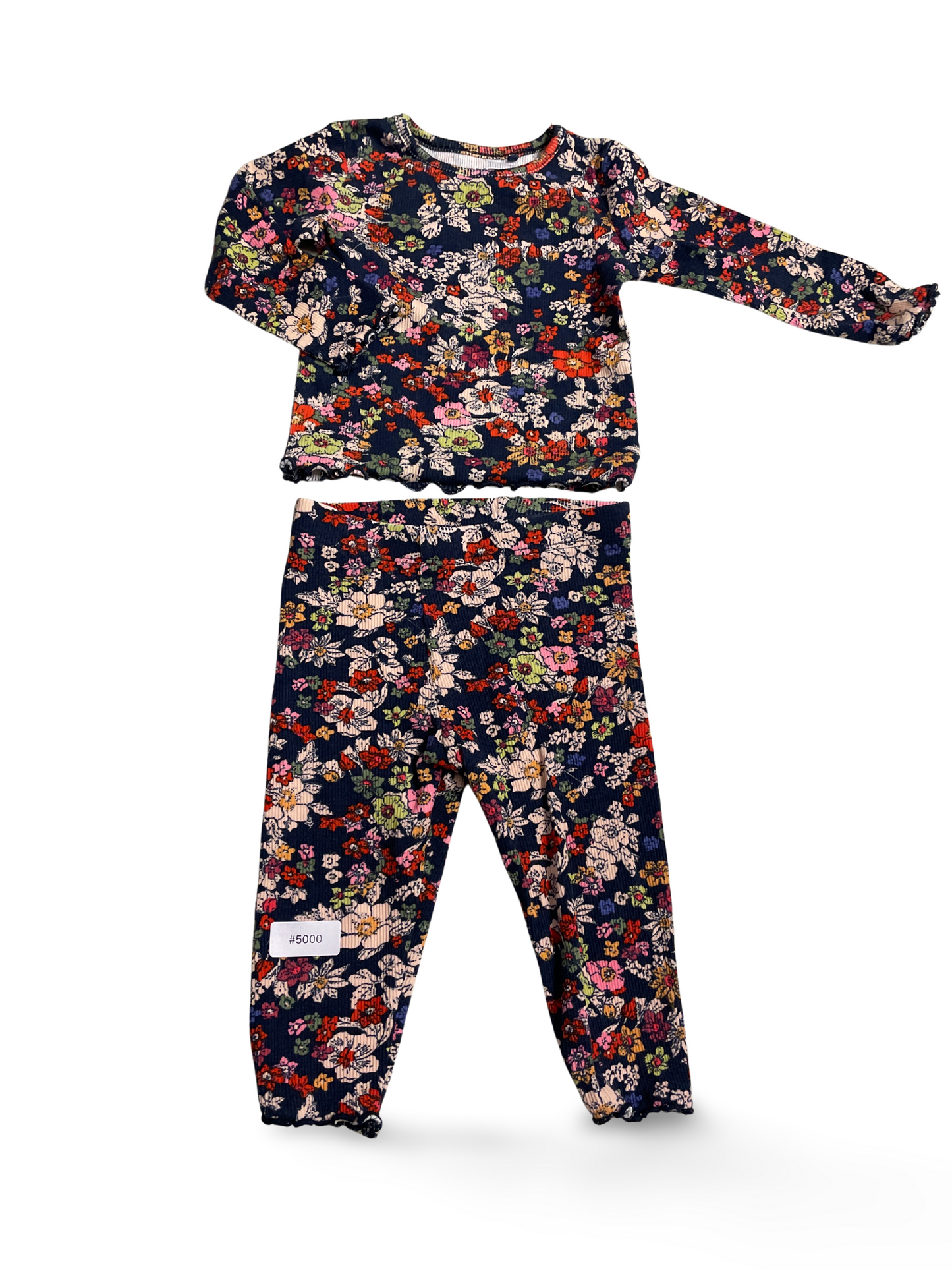 Langarmshirt und Leggings mit Blumenmuster - Gr. 68