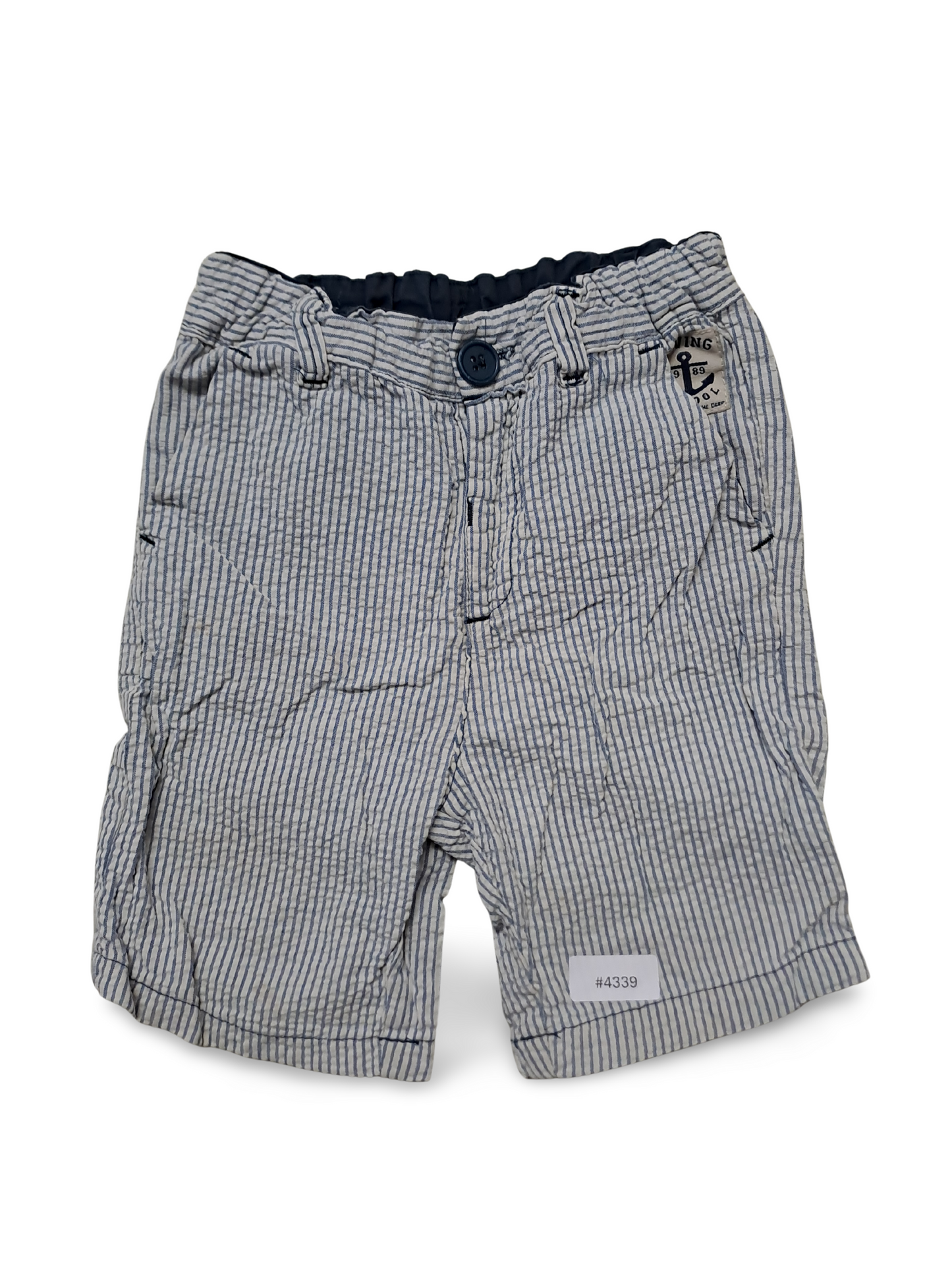 Hellblaue gestreifte Shorts - Gr. 98