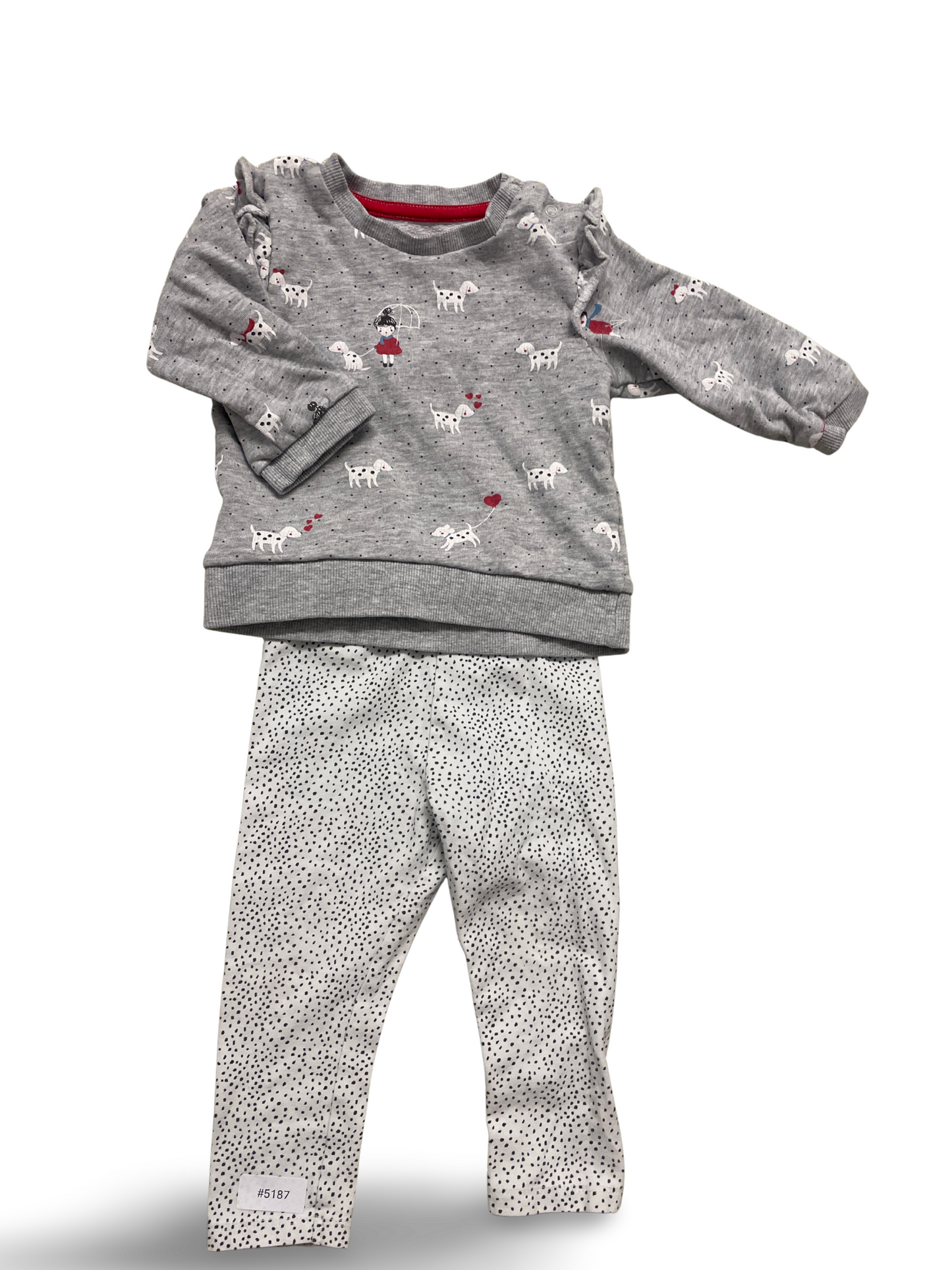 Sweatshirt mit Hundeprint und Leggings - Gr. 80
