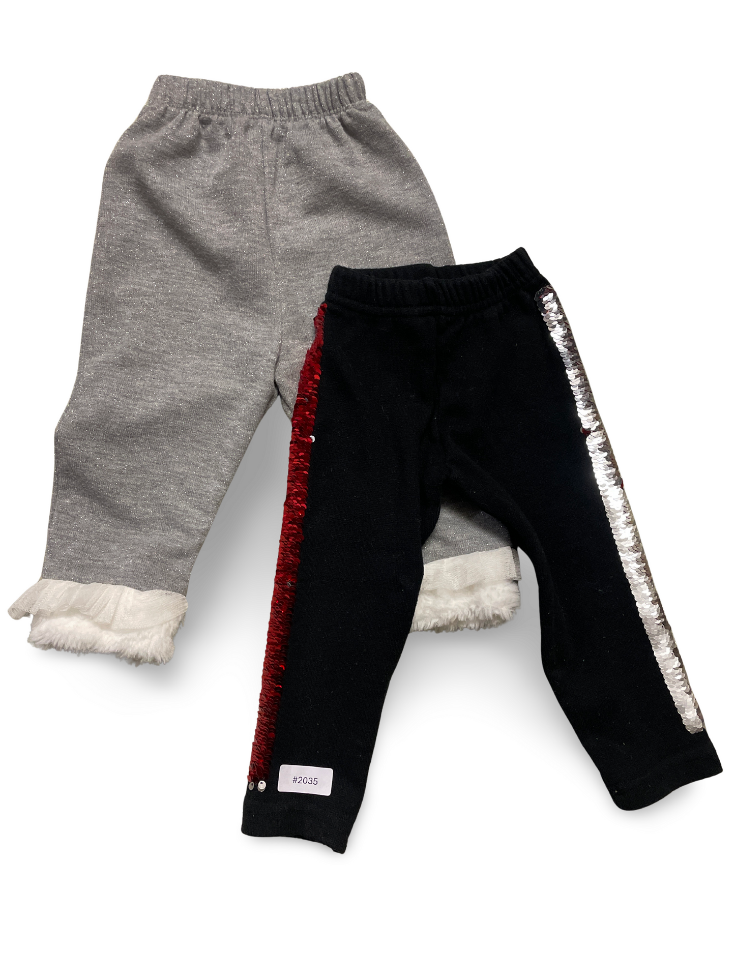 Leggings mit Paillettenstreifen und kuschelige Jogginghose - Gr. 86