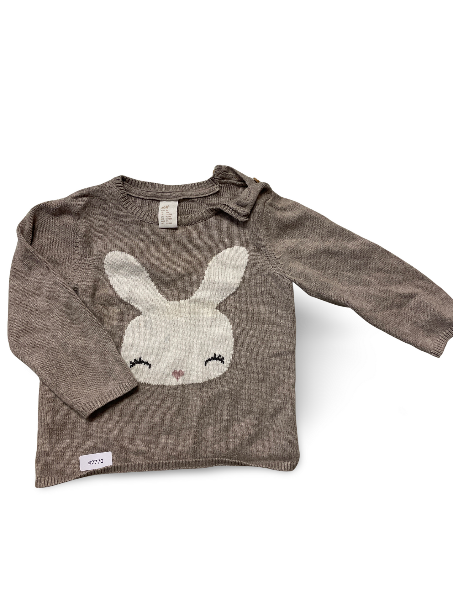 Strickpullover mit Hasenmotiv - Gr. 86