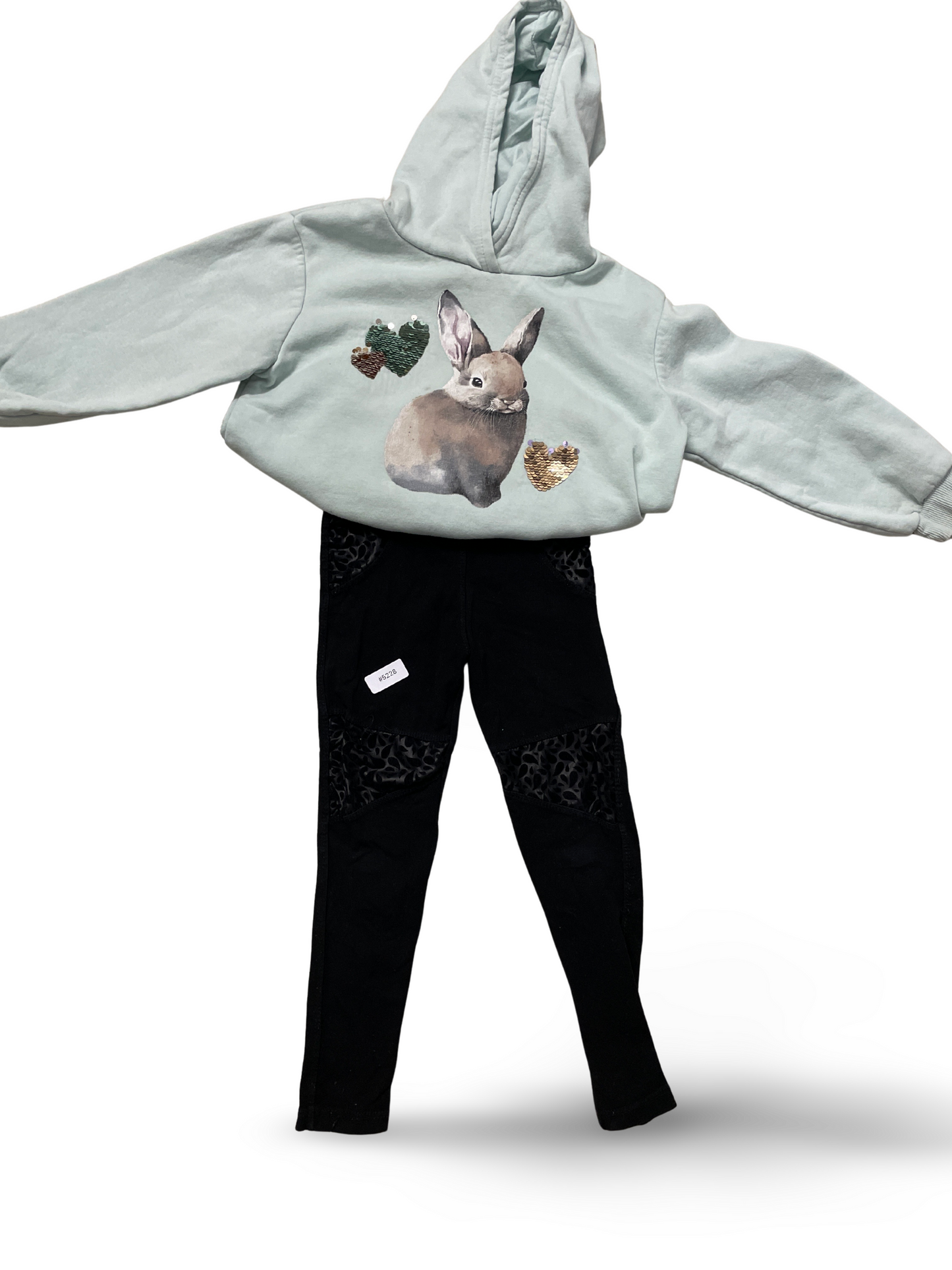 Hoodie mit Hase und Leggings - Gr. 110