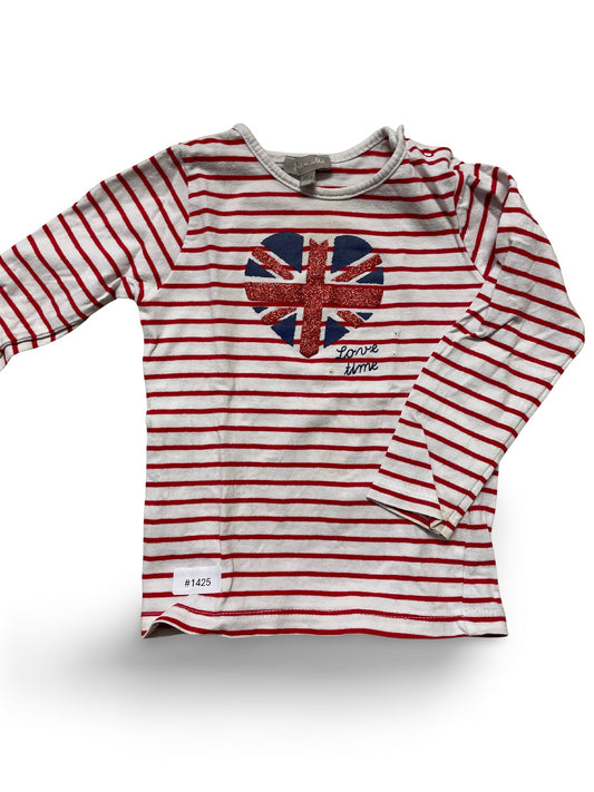 Langarmshirt mit Herz-Motiv - Gr. 80