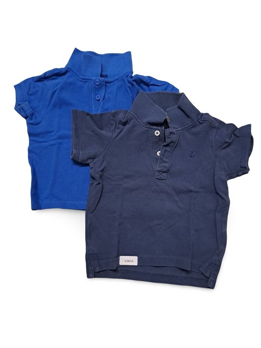 2er Bundle Kurzarm Poloshirts Blau/Dunkelblau - Gr. 80
