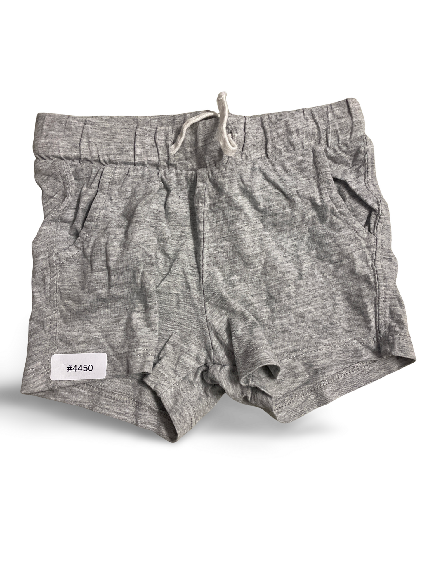 Grau melierte Jerseyshorts mit Tunnelzug - Gr. 74