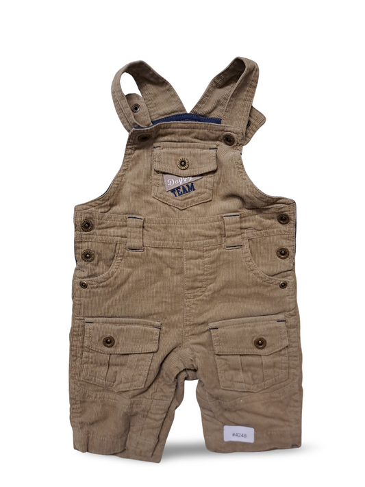 Beiger Cord-Strampler mit Taschen - Gr. 62