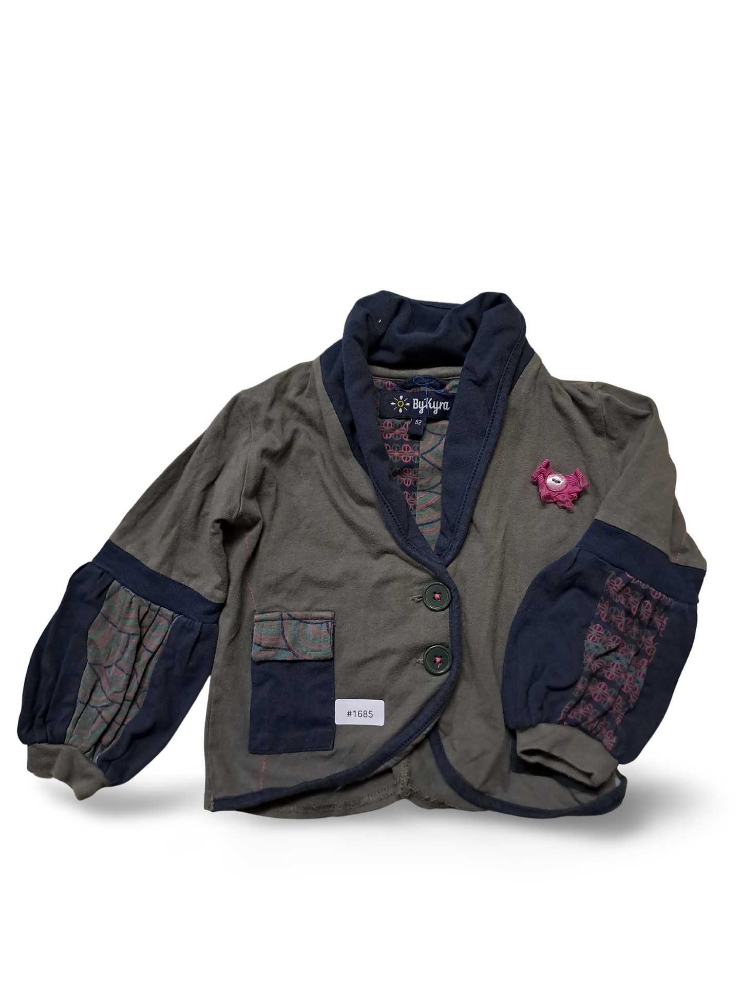 Cardigan mit Schalkragen, Taschen und Knopfleiste - Gr. 92