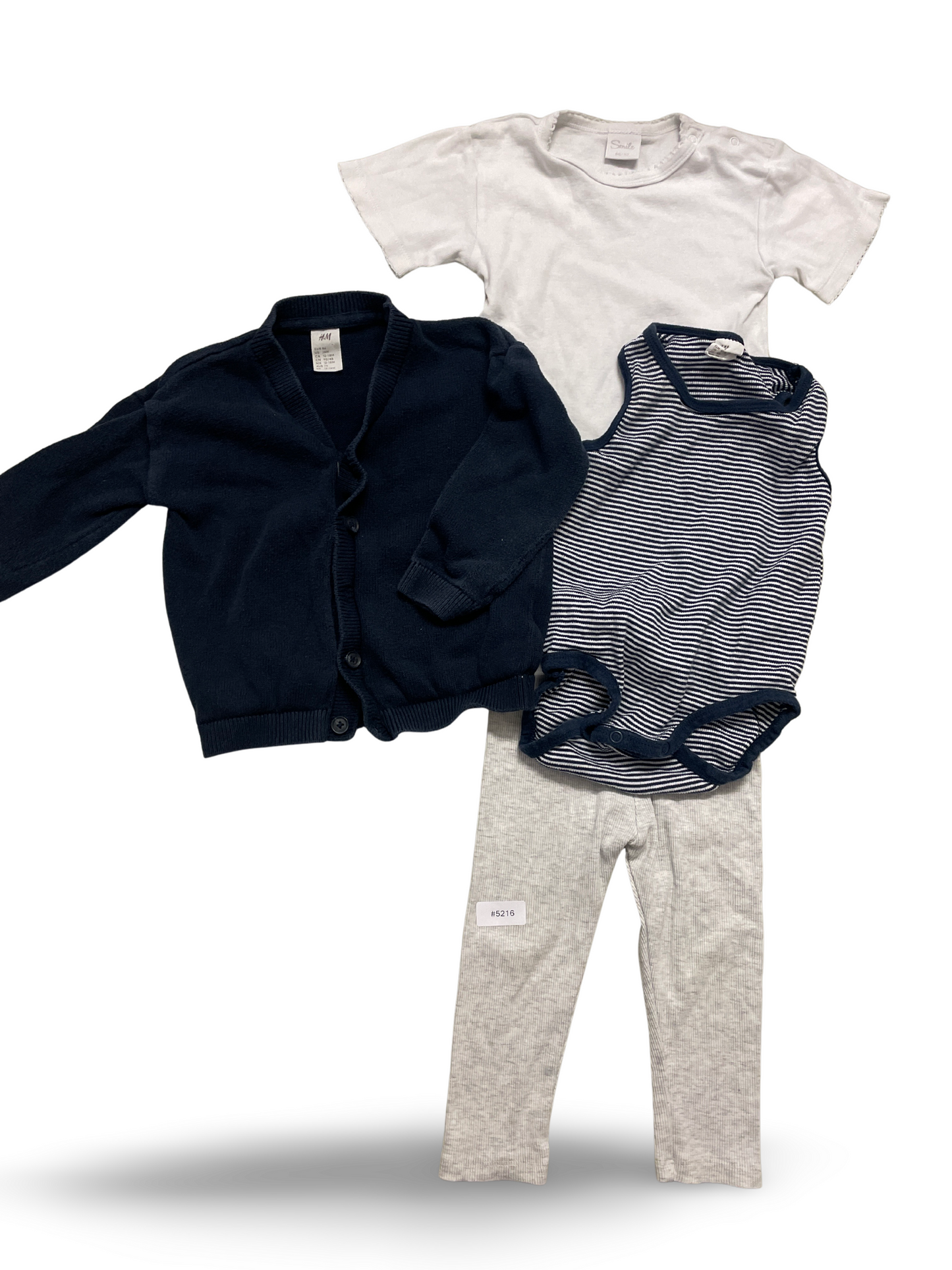 Body, T‑Shirt, Strickjacke und Leggings - Gr. 86