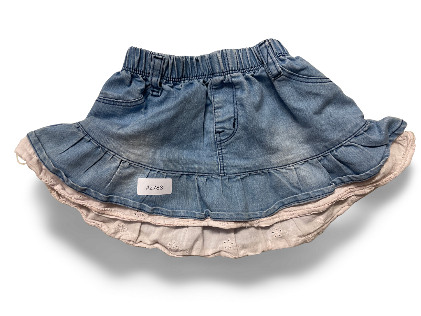 Jeansrock mit Spitzenunterrock - Gr. 86