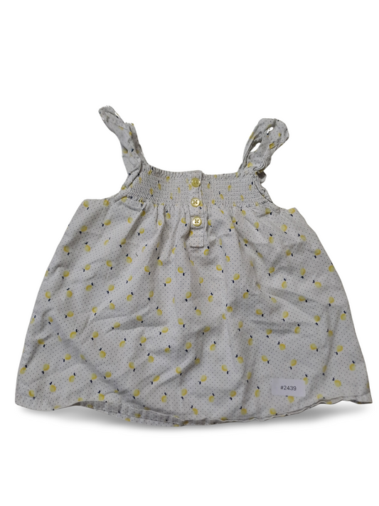 Weisses Sommerkleid mit Zitronenprint - Gr. 92