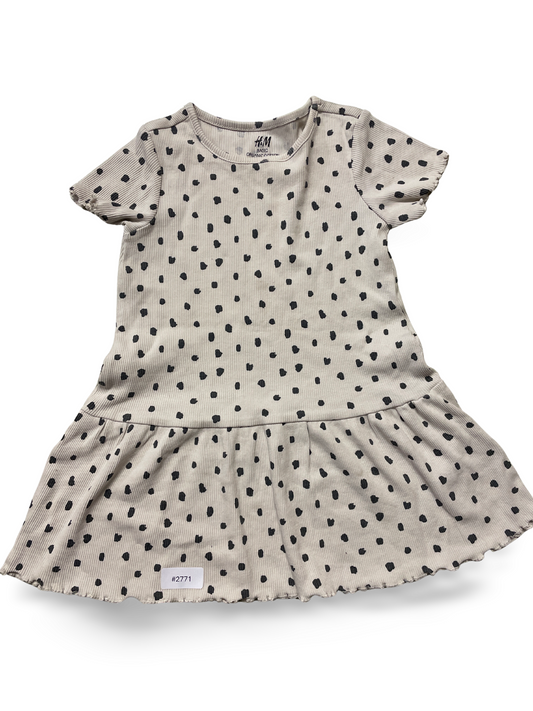 Gepunktetes Baumwollkleid - Gr. 86
