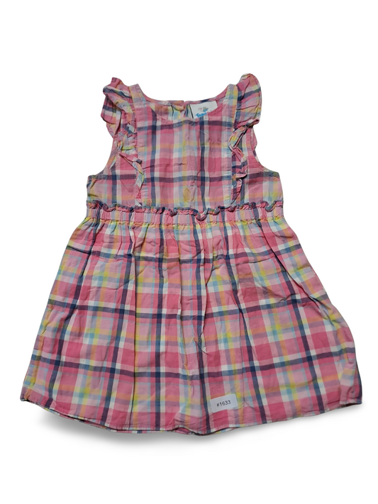 Kariertes Kleid mit Rüschen - Gr. 92