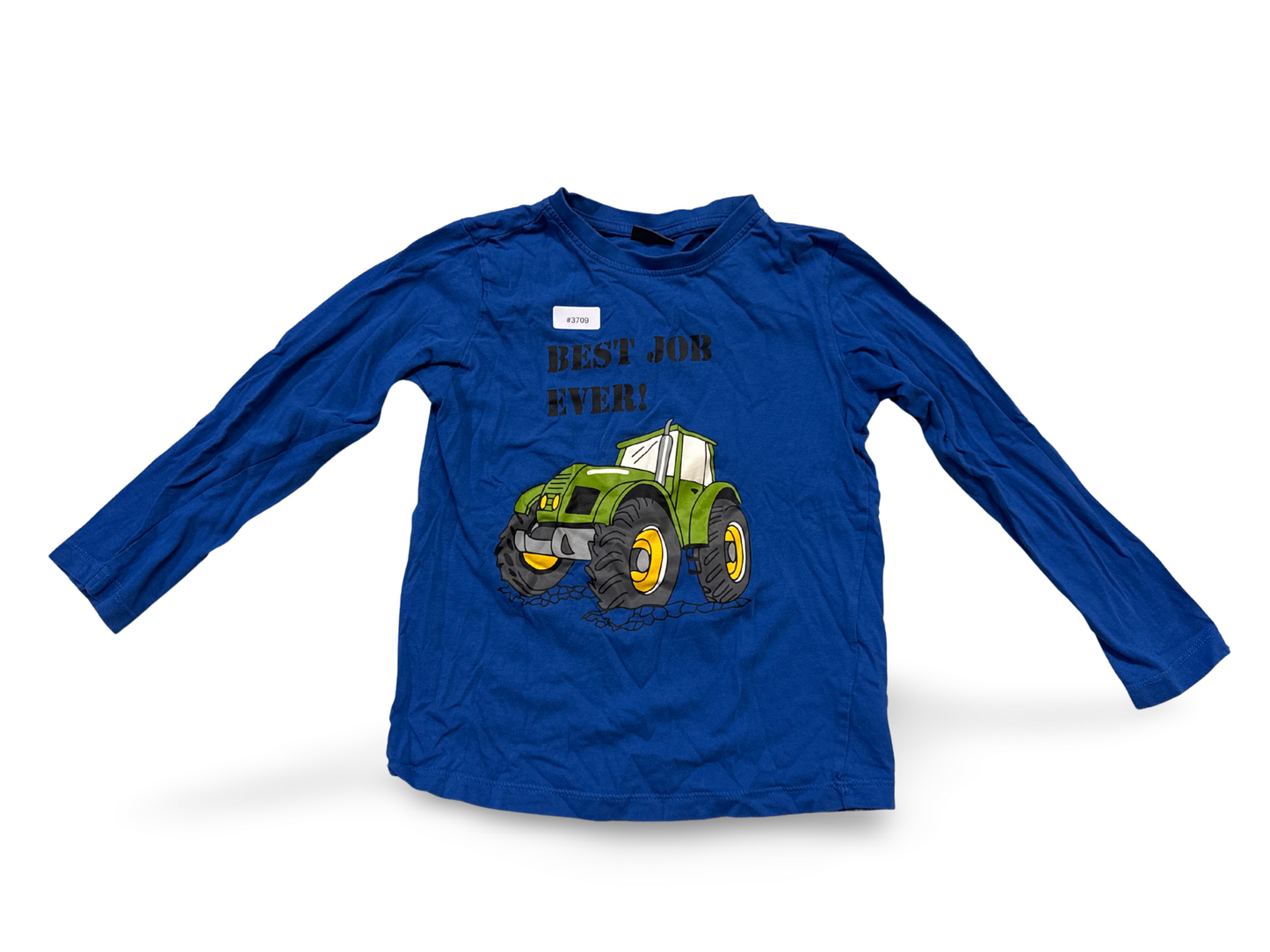 Long-sleeved shirt with tractor print - size 116