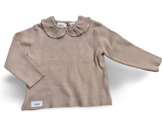 Feinstrickpullover mit Bubikragen Rosa - Gr. 92