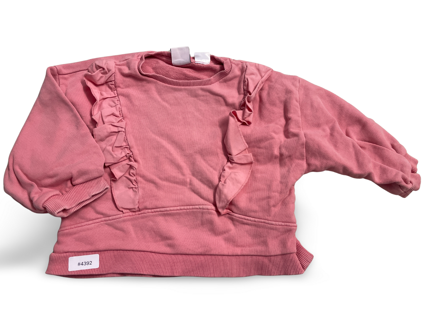 Rosa Sweatshirt mit Rüschen - Gr. 92