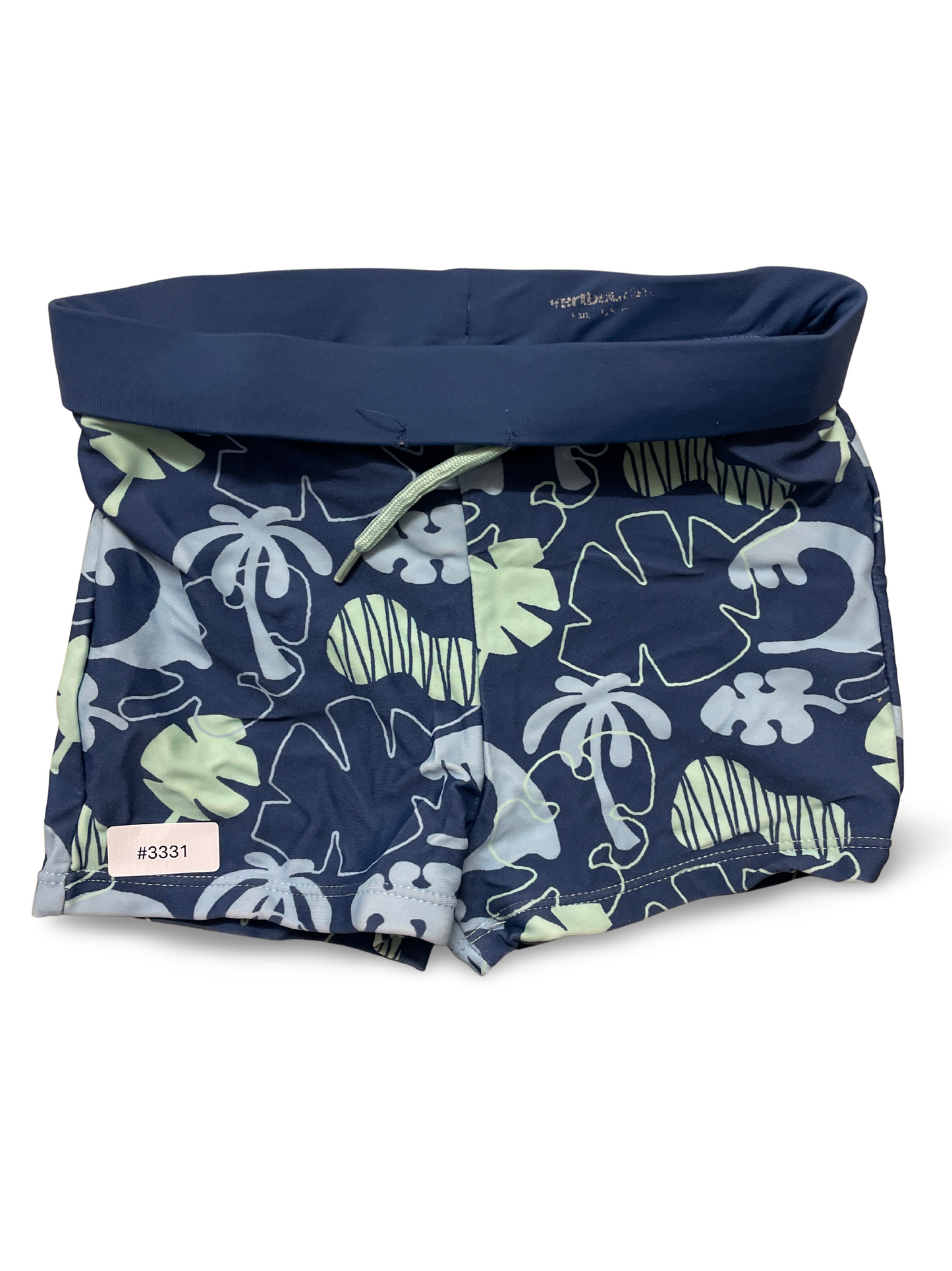 Swim shorts blue with palm tree print - size. 128