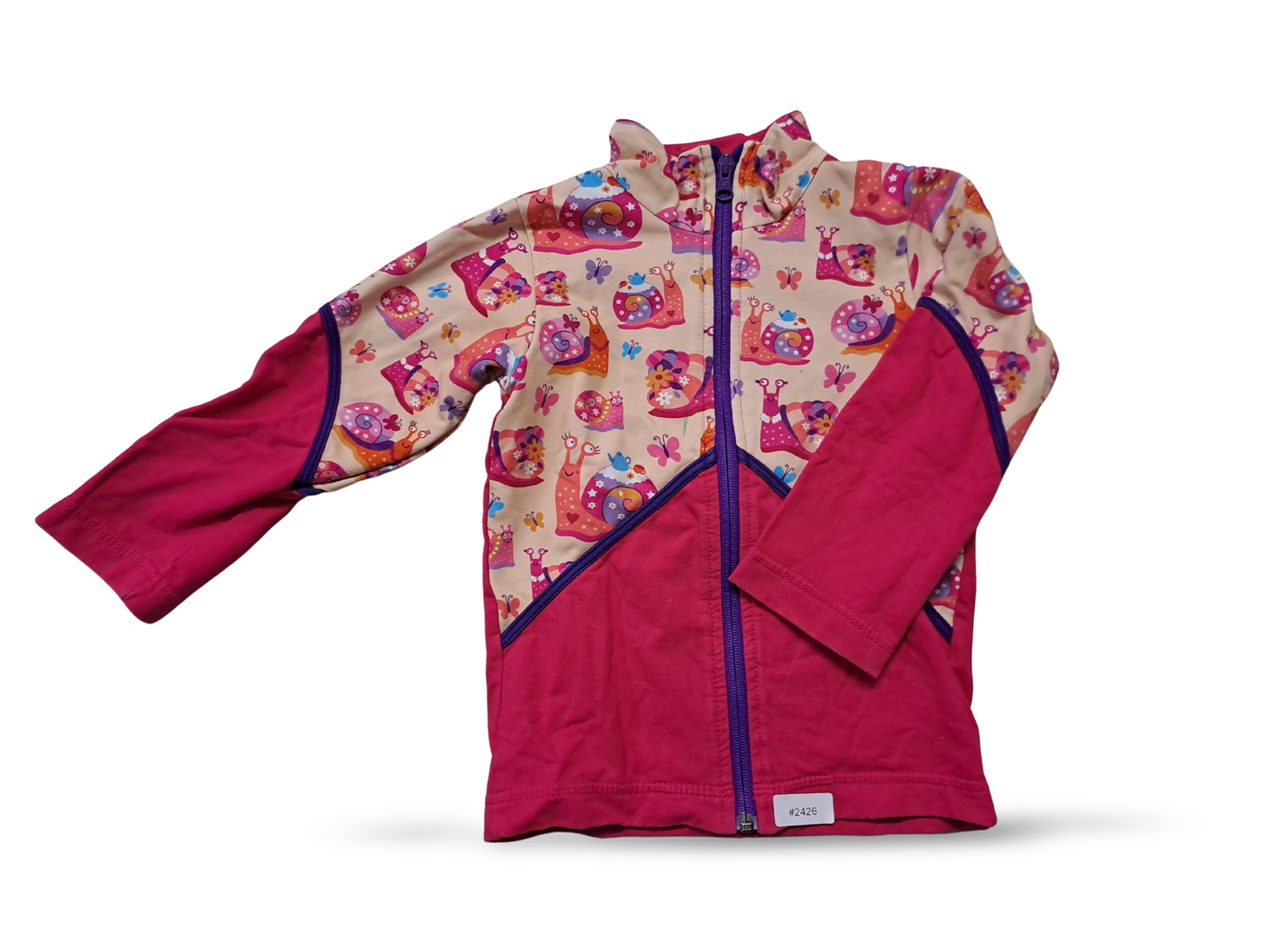Rosa Sweatjacke mit Schneckenmuster - Gr. 92