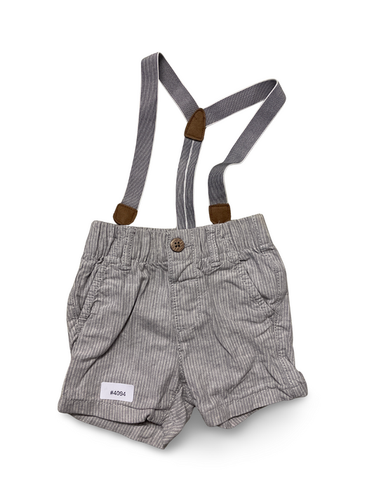 Kurze gestreifte Hose mit Hosentraegern - Gr. 74