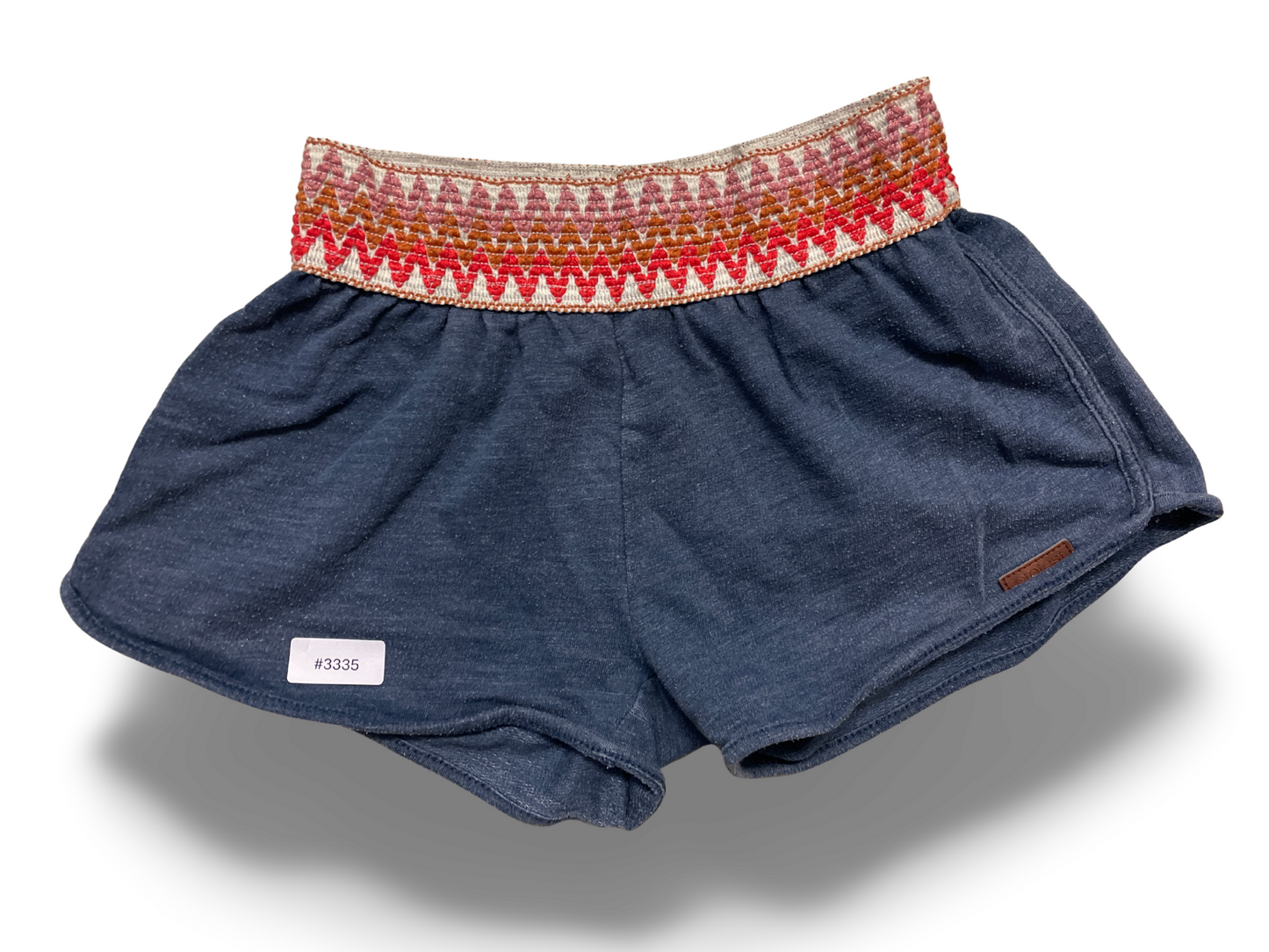 Dunkelblaue Shorts mit buntem Zickzack-Bund - Gr. 128